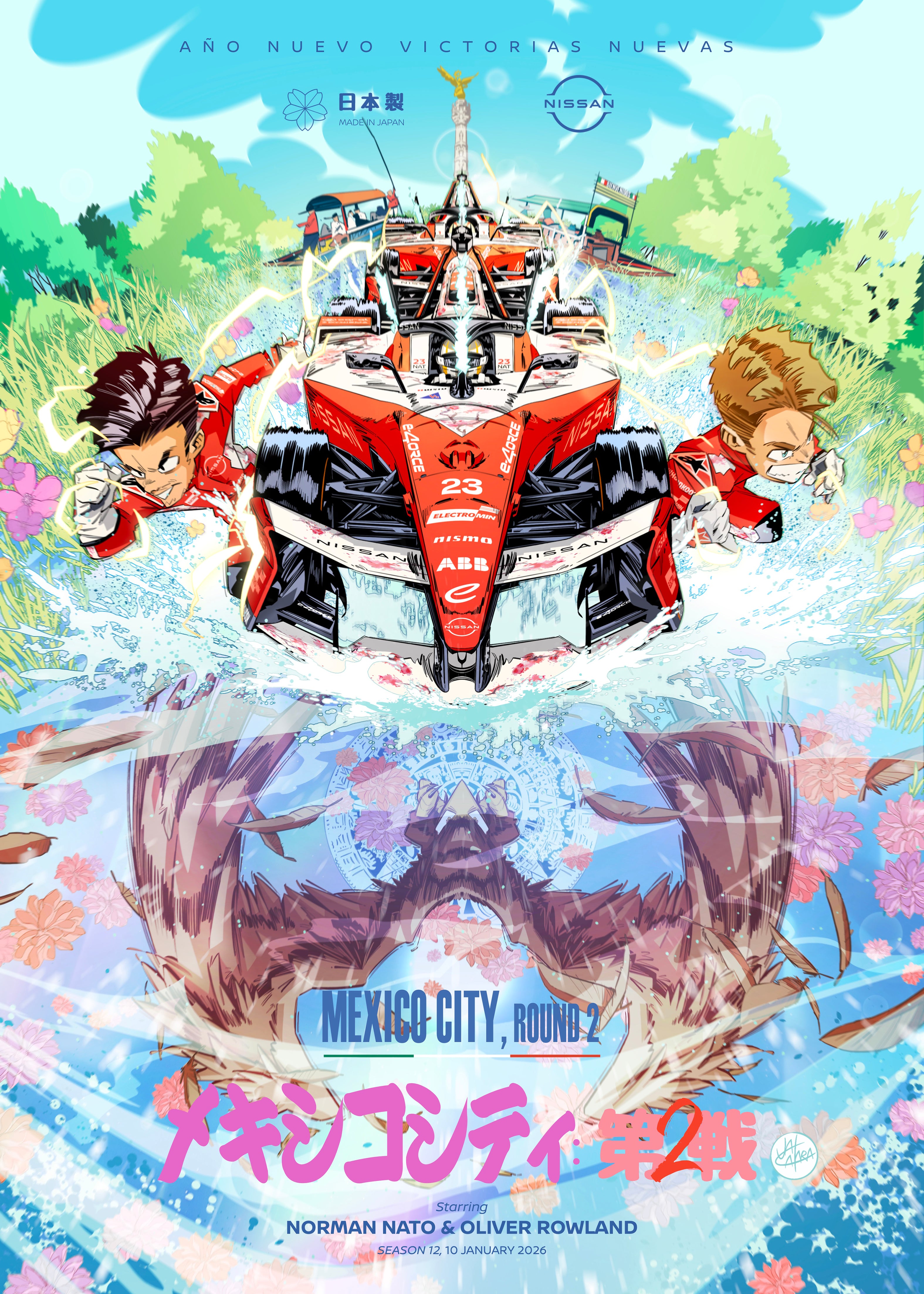 Nissan Formula E S12 Mexico Poster Created By Jalcalara